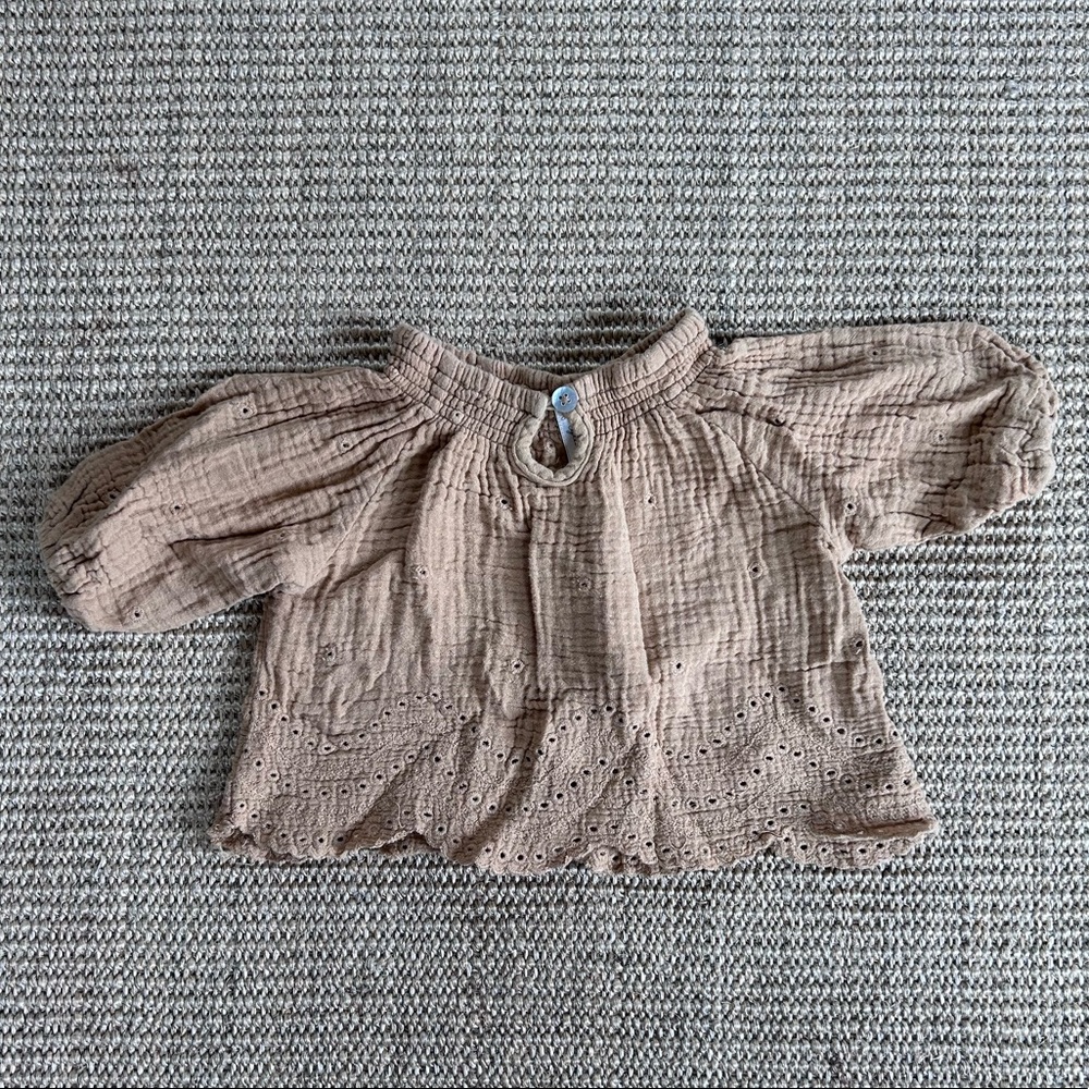 Rylee + Cru gauzy eyelet top and bloomers set 0-3 months